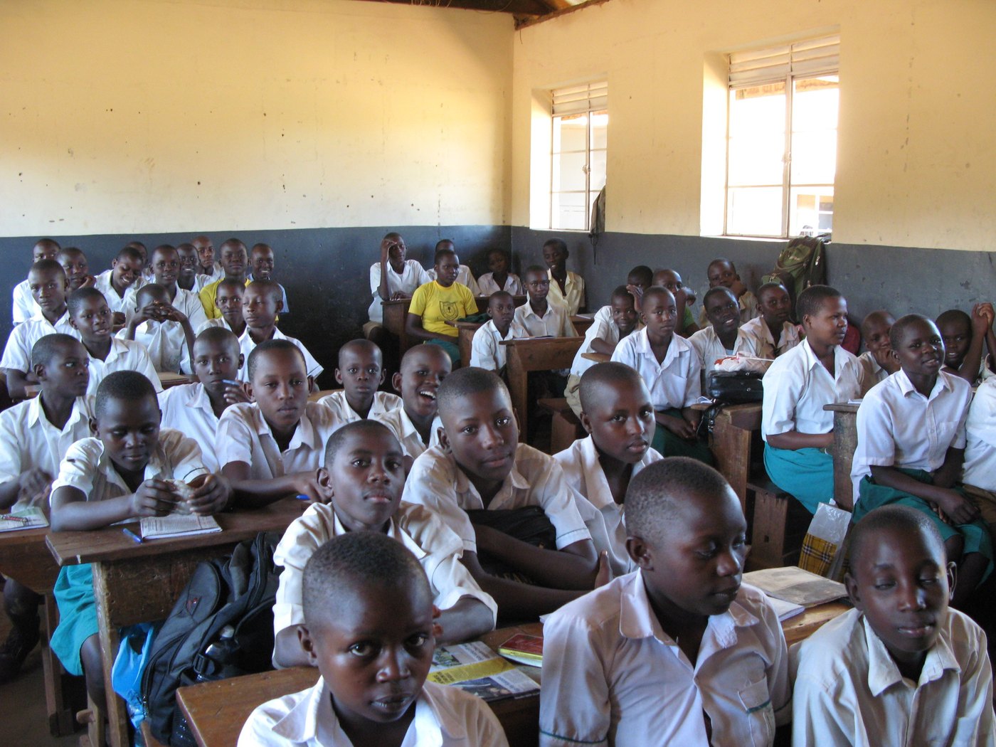 Pupils in class at St Bernard's Primary School, Nakawa